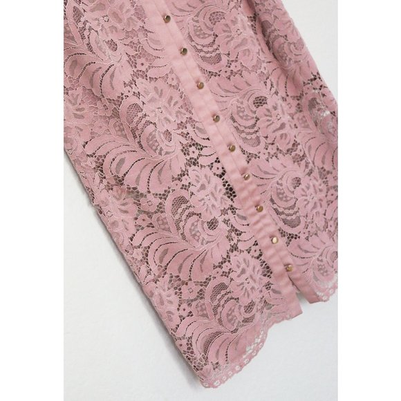 Keepsake The Label Blush Star Crossed Off Shoulder Lace Midi Dress S Mauve Pink - Picture 14 of 15